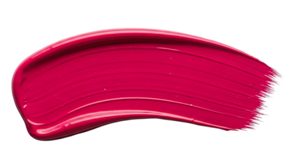 Hot pink lip gloss smear on black, cutout, PNG isolated on white or transparent background