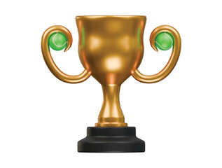 tennis trophy icon 3d illustration render