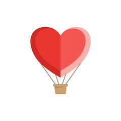 Heart shaped hot air balloon basket for romantic journey