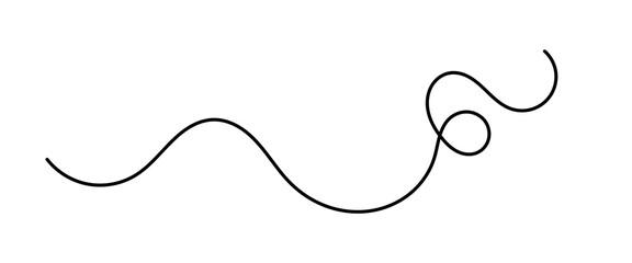 Black hand drawn wavy curved line swirl doodle