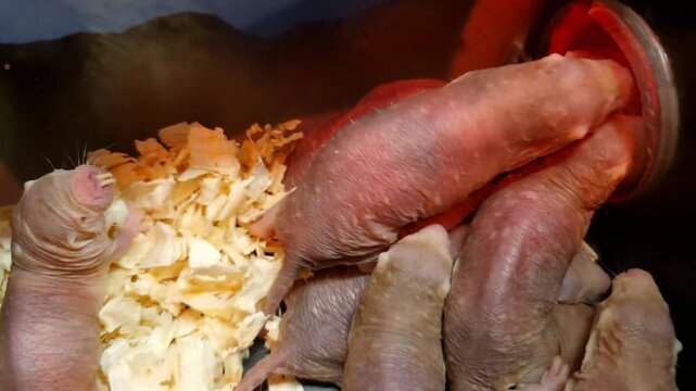 Naked mole rat, its scientific name is Heterocephalus glaber