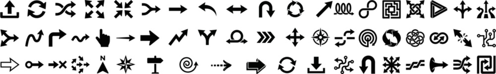 Arrow and Direction Icons Vector Set &ndash; Navigation, Rotation and Process Symbols
