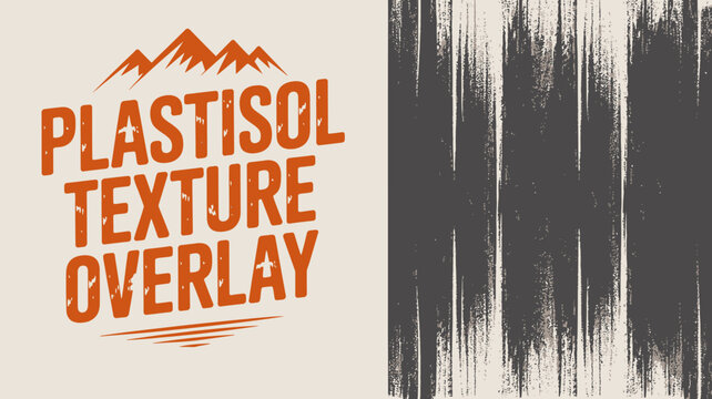 Plastisol Texture Overlay Design with Mountain Logo