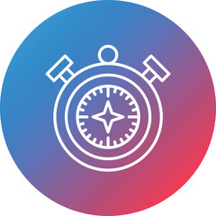 Compass Line Gradient Circle Background Icon