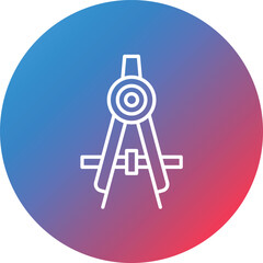 Compass Line Gradient Circle Background Icon