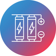 Power Pack Line Gradient Circle Background Icon