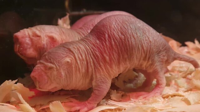 Naked mole rat, its scientific name is Heterocephalus glaber