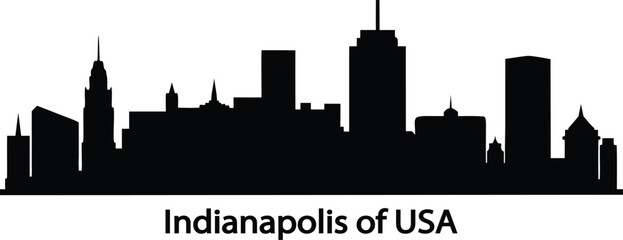 silhouette vector art of indianapolis architecture skyline of usa