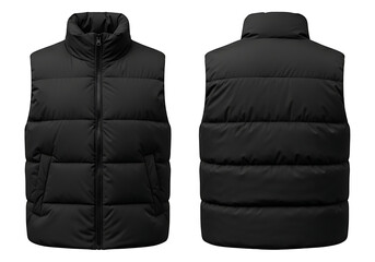Black puffer vest with zipper