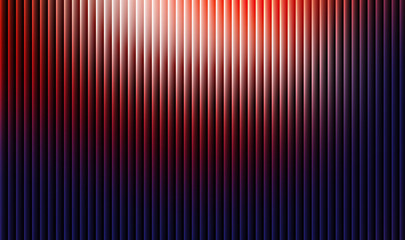Abstract vertical blinds background features a dramatic gradient transition from bright white and intense red light down into deep indigo and dark purple shadows creating a modern visual texture