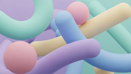 3D isolated pink and white plastic dumbbell beside a blue and pink weight symbol for fitness and sport health exercise