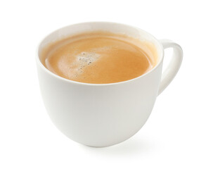 Aromatic coffee in cup isolated on white