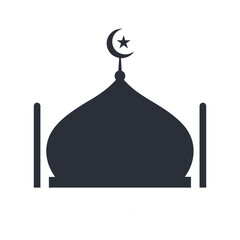 Iconic mosque dome with crescent and star Vector