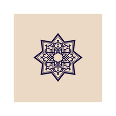 Intricate star pattern on beige background Vector