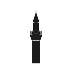 Black and white minaret Vector