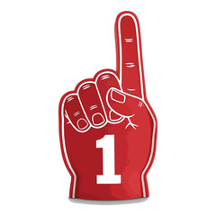 Red foam finger with number one