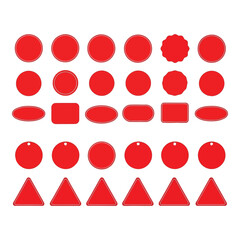 Array of red geometric shapes
