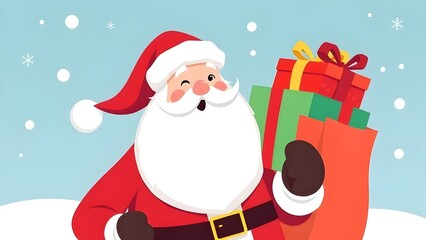 santa claus with gifts