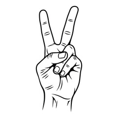 Hand making peace sign
