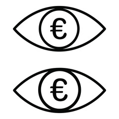 Two eyes with euro symbols