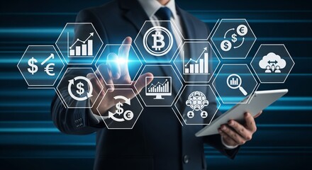 Cryptocurrency and Digital Finance Technology Concept