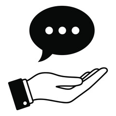 Hand holding speech bubble