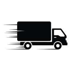 Delivery truck in motion