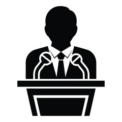 Person speaking at podium