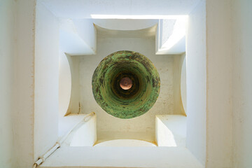Interior of the lighthouse of Fort Oranje in Kralendijk, Bonaire - Stone bell tower built in 1932...