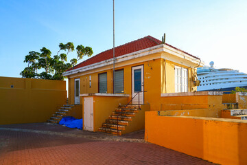 Kralendijk Port Authority in Fort Oranje, Bonaire - 17th century Dutch fortification in the...