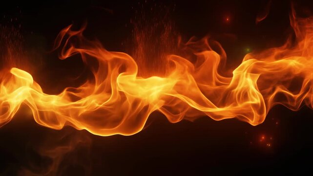 Dynamic Fiery Flames Swirling Abstract Background Intense Heat Energy Blaze Glowing Embers Sparking Motion
