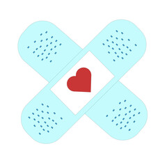 Heart care icon &mdash; love, support and healing concept in flat vector style