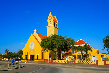 San Bernardo Catholic Church in Kralendijk on Bonaire island in the Caribbean Netherlands - Dutch...