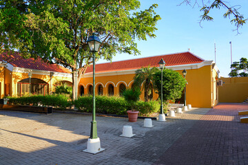 Kralendijk Port Authority in Fort Oranje, Bonaire - 17th century Dutch fortification in the...