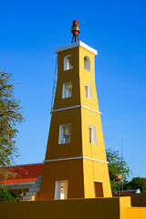 Fort Oranje and Lighthouse in Kralendijk, Bonaire - 17th century Dutch fortification in the...