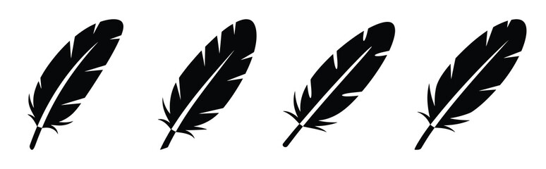 thanksgiving feather icon silhouette icon vector set