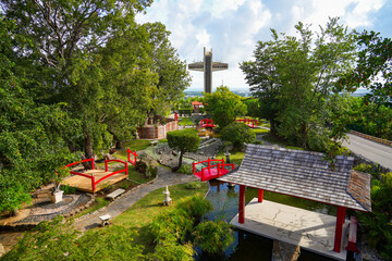 Cruceta del Vigia (Watchman Cross) observation tower overlooking the Japanese Garden of Ponce in...