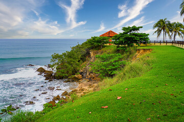 Seacliff on Punta Higüero in Rincón on the west coast of Puerto Rico in the Caribbean Sea