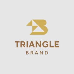 Triangle logo with initial letter b design template illustration