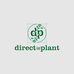 Circle logo leaf with initial letter dp design template illustration