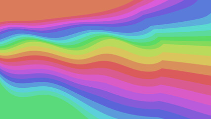 Obraz premium Vibrant Rainbow Spectrum: Layered Stripes with Fluid Movement and Colorful Waves, Artistic Expression & Modern Backdrop (114 chars)