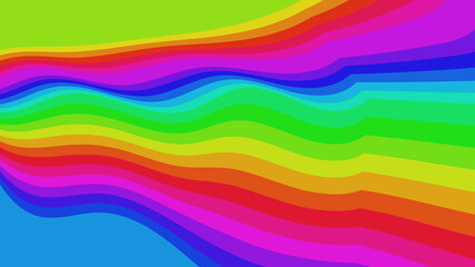 Vibrant Rainbow Waves: Bright and Colorful Abstract Background for Creative Projects and Designs