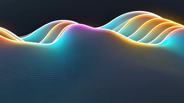 Vibrant light forms undulate gracefully, showcasing a mesmerizing interplay of colors and smooth transitions that captivate the viewer