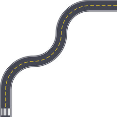Top view roadway graphic presenting a maze-based path structure with continuous squared routing and standard lane markings.