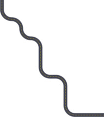 Top view street layout showing a diagonal maze path composed of squared wave turns and lane indicators.