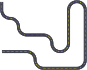 Top view street layout depicting a labyrinth form created with squared wave routing.