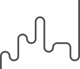Top view road design presenting a maze-based path with extended routing and squared turns.