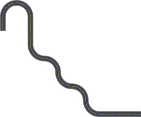 Top view roadway design depicting a diagonal zigzag maze path with squared geometry.