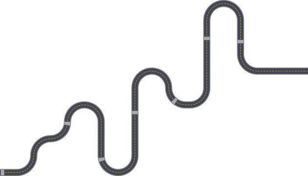 Top view highway path graphic showing a maze configuration made of squared wave turns.