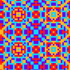 Mexican multicolored Latin American background in the form of blue and yellow-red squares